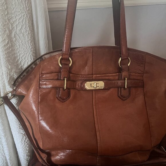 Coach Tan Leather Large Handbag (17" x 10") - Picture 2 of 10